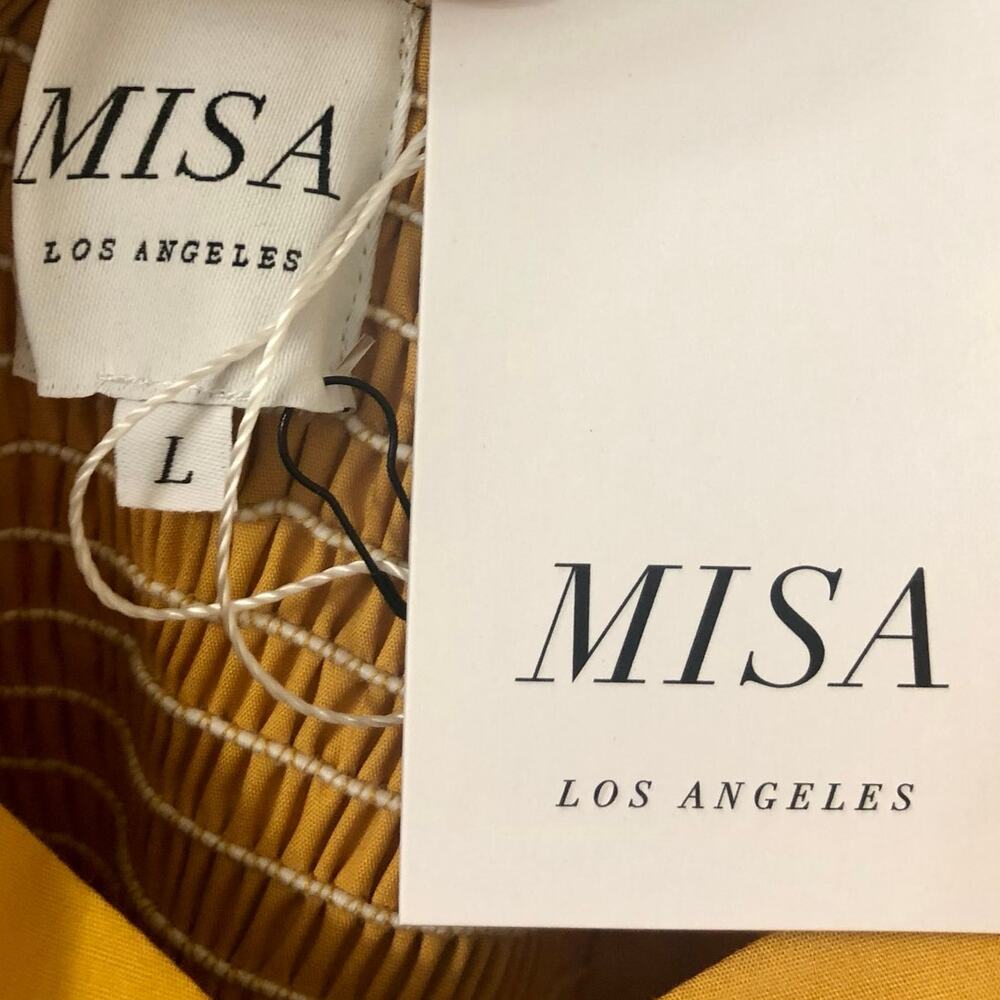 MISA Los Angeles Rosie Dress in Marigold Gold / Yellow Size Large - Picture 14 of 14